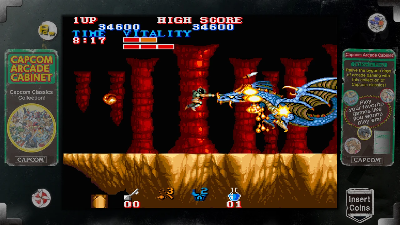 Captura de pantalla de Black Tiger en el recopilatorio de Capcom para Playstation 3 Capcom Arcade Cabinet