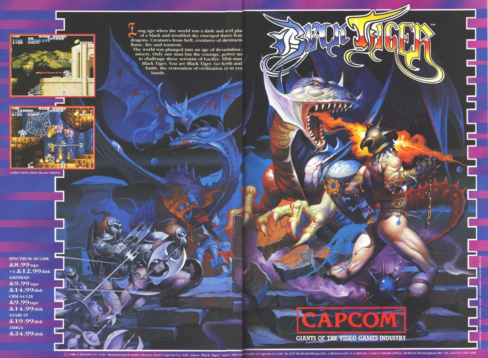 Promo en inglés del juego de Capcom Black Tiger en diferentes versiones para ordenador